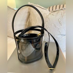Staud Bissett Black & Clear Bucket Bag